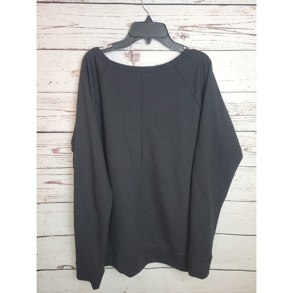 Maurices Black Floral Lace Rhinestones Knit Pullover Sweater Women's Size XL - Picture 2 of 10